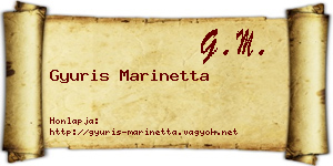 Gyuris Marinetta névjegykártya
